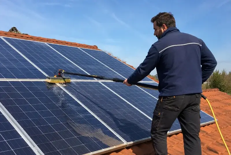 Nettoyage et entretien de panneaux solaires au Poët-Célard